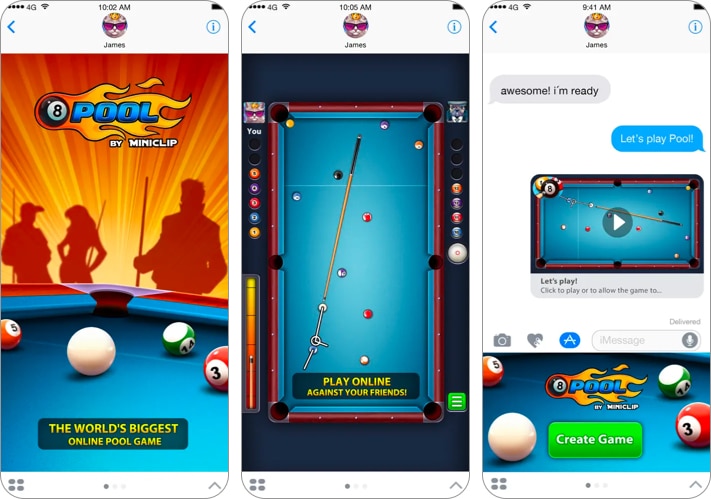 Best iMessage games to play with friends 2025 8 Ball Pool iMessage game