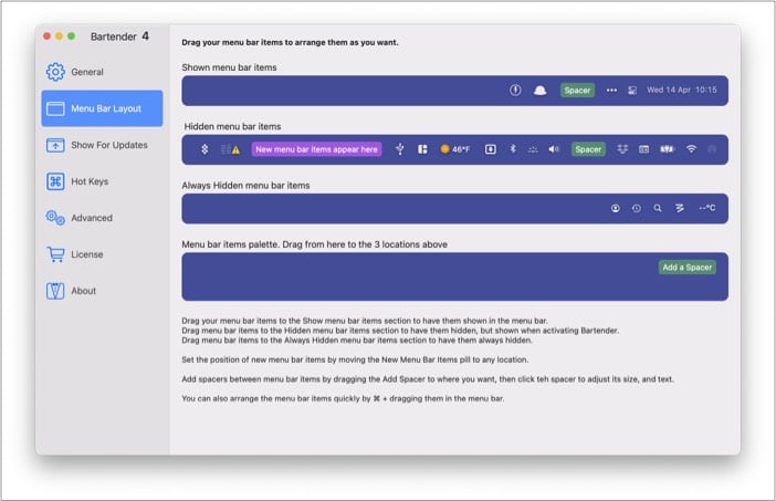 Best Mac apps to download in 2025 bartender mac app screenshot