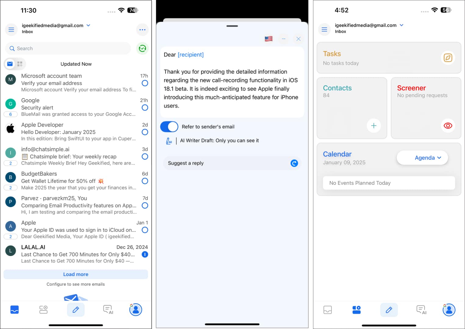 Best ChatGPT apps for iPhone and iPad 2025 Blue Mail app on an iPhone