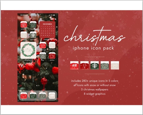 Best Christmas app icons for iPhone Christmas iPhone Icon Pack