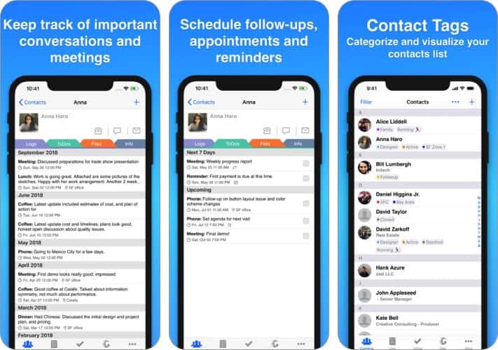 Best CRM Apps for iPhone and iPad in 2025 Contacts Journal CRM iPhone and iPad App Screenshot