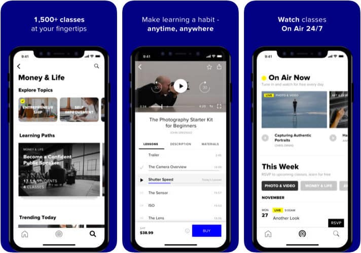Best Online Courses Apps for iPhone and iPad in 2025 CreativeLive online classes iPhone and iPad App Screenshot