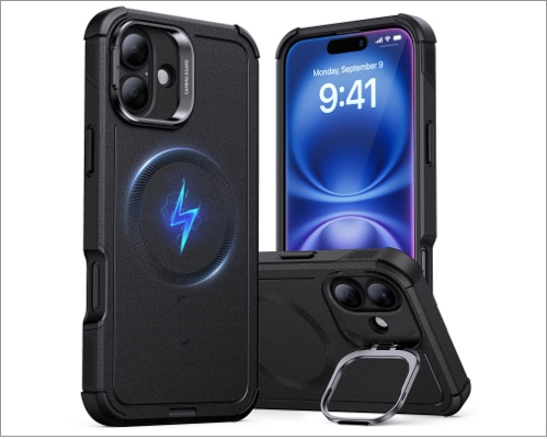 Best cases for iPhone 16 2025 ESR Cyber Tough iPhone 16 Case with Stash Stand