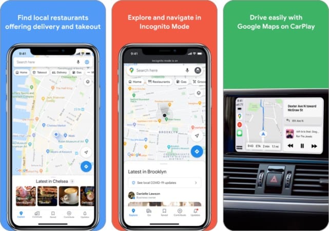 Best CarPlay apps for iPhone in 2025 Google Maps iPhone Screenshot