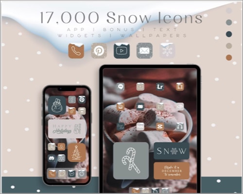 Best Christmas app icons for iPhone iOS snowy app icons