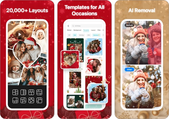 15+ best Christmas apps to download for iPhone 2024 PhotoGrid Video Collage Maker app