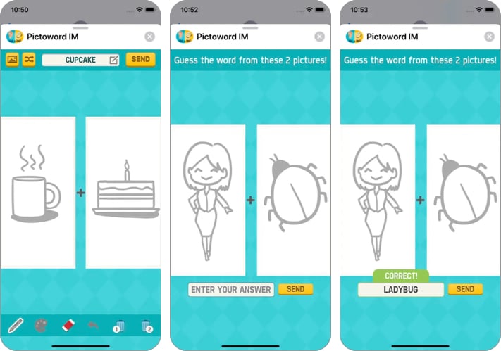 Best iMessage games to play with friends 2025 Pictoword Fun Word Quiz Games
