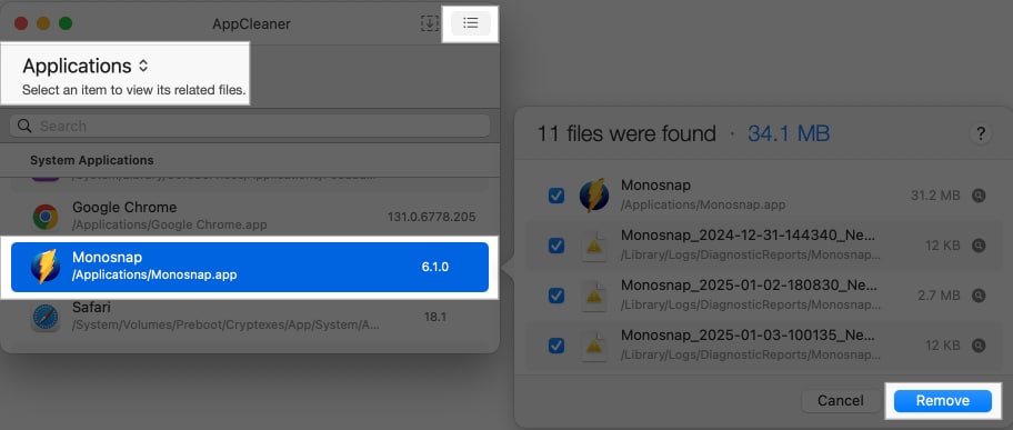 Removing an app from a Mac using the AppCleaner program