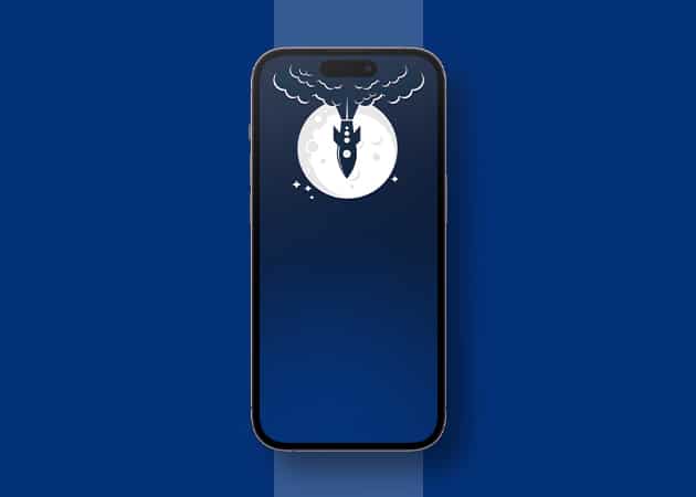 50 Stunning Dynamic Island wallpapers for iPhone 16 15 Pro Rocket over Moon Dynamic Island Wallpaper for iPhone