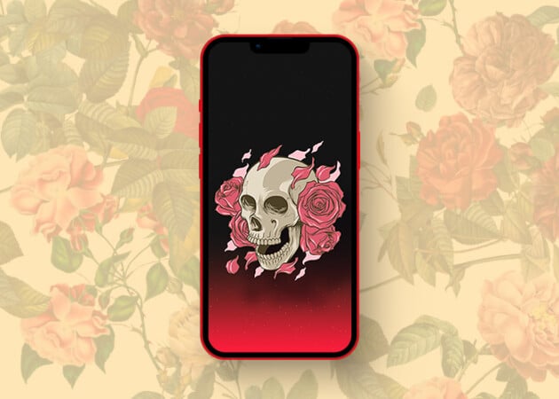 Beautifully contrasting rose wallpapers for iPhone in 2025 Rose and skull wallpaper iPhone