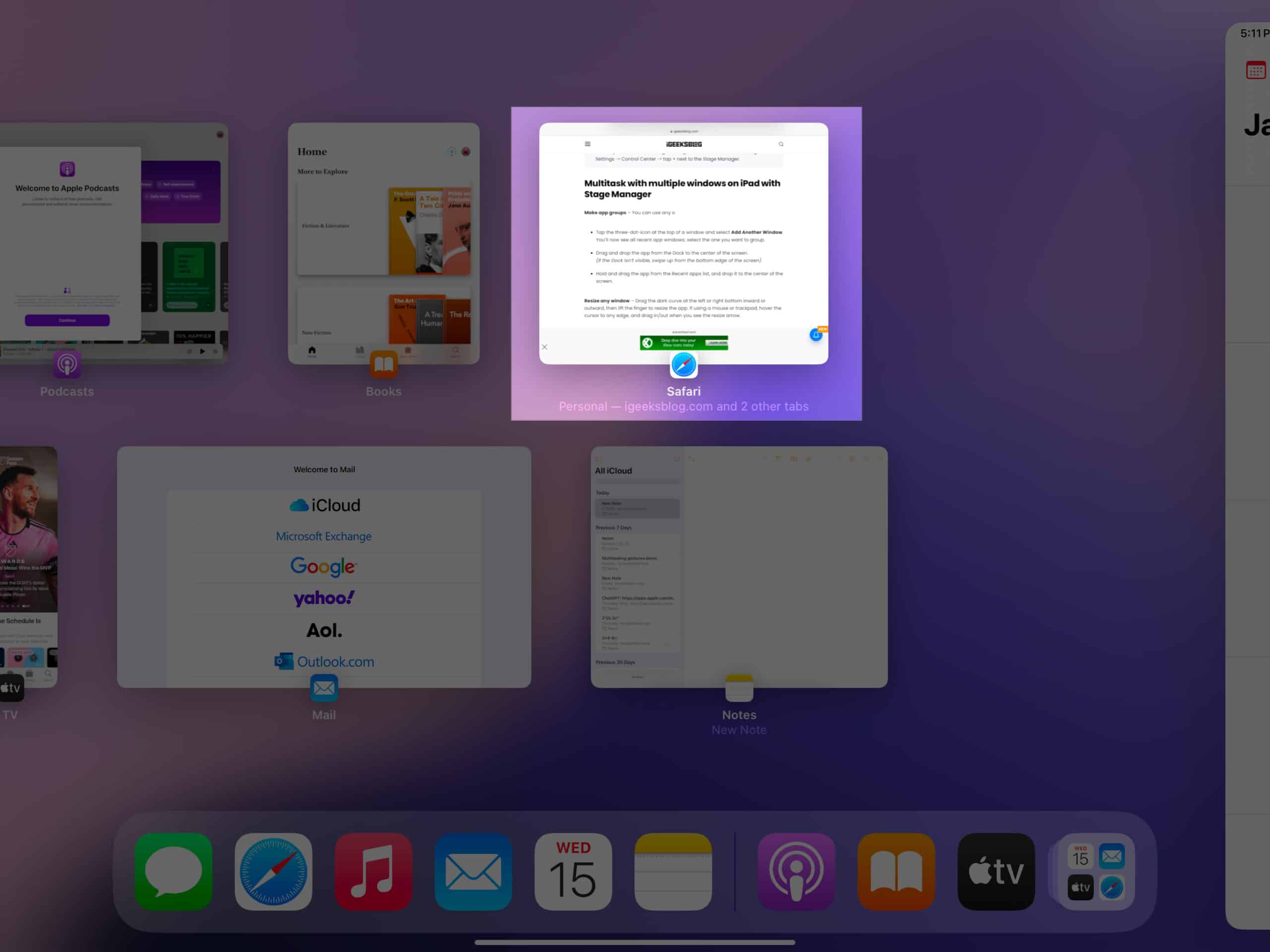 Select any app to group with another app on an iPad
