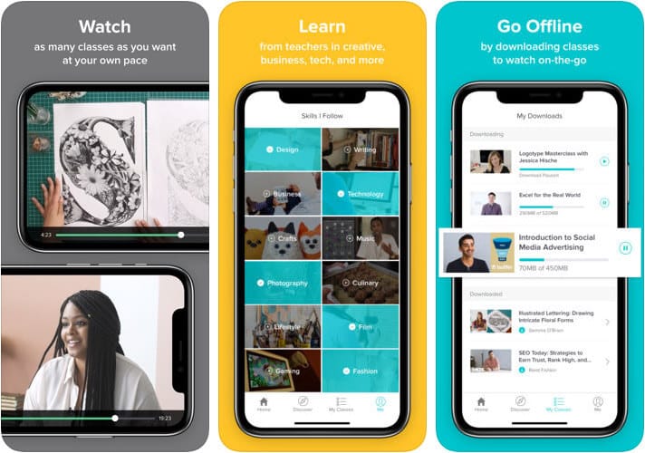 Best Online Courses Apps for iPhone and iPad in 2025 Skillshare Online Learning iPhone and iPad App Screenshot