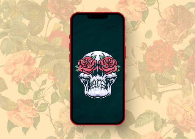 Beautifully contrasting rose wallpapers for iPhone in 2025 Skulls and roses wallpaper for iPhone